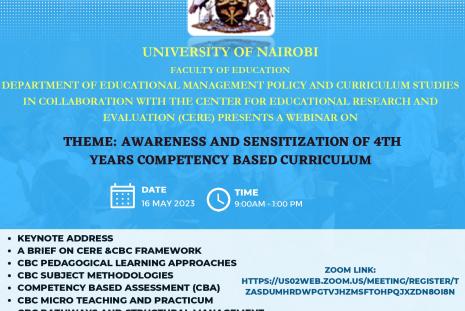 AWARENESS AND SENSITIZATION OF 4TH YEARS COMPETENCY BASED CURRICULUM WEBINAR 